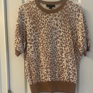 Ann Taylor Brown and Cream Leopard Print Sweater